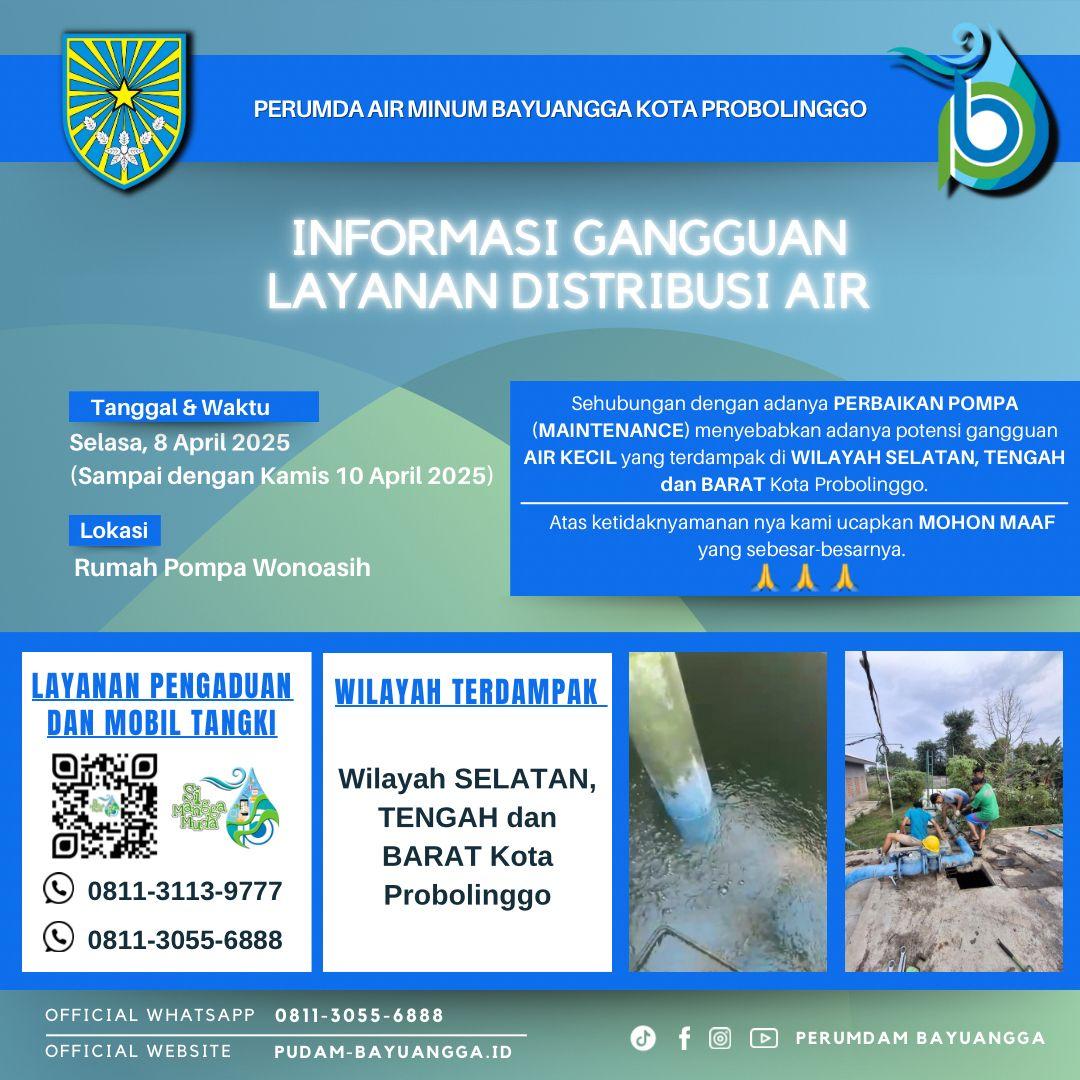 INFORMASI GANGGUAN LAYANAN DISTRIBUSI AIR
